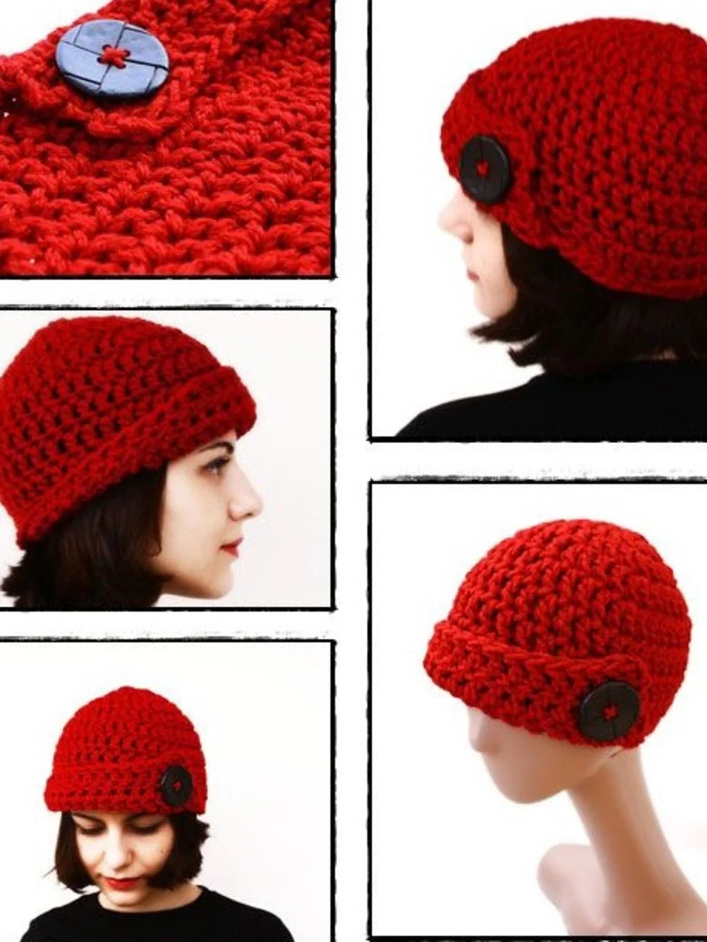 Abercrombie & Fitch Crochet Beanie Hat - Orange One Size